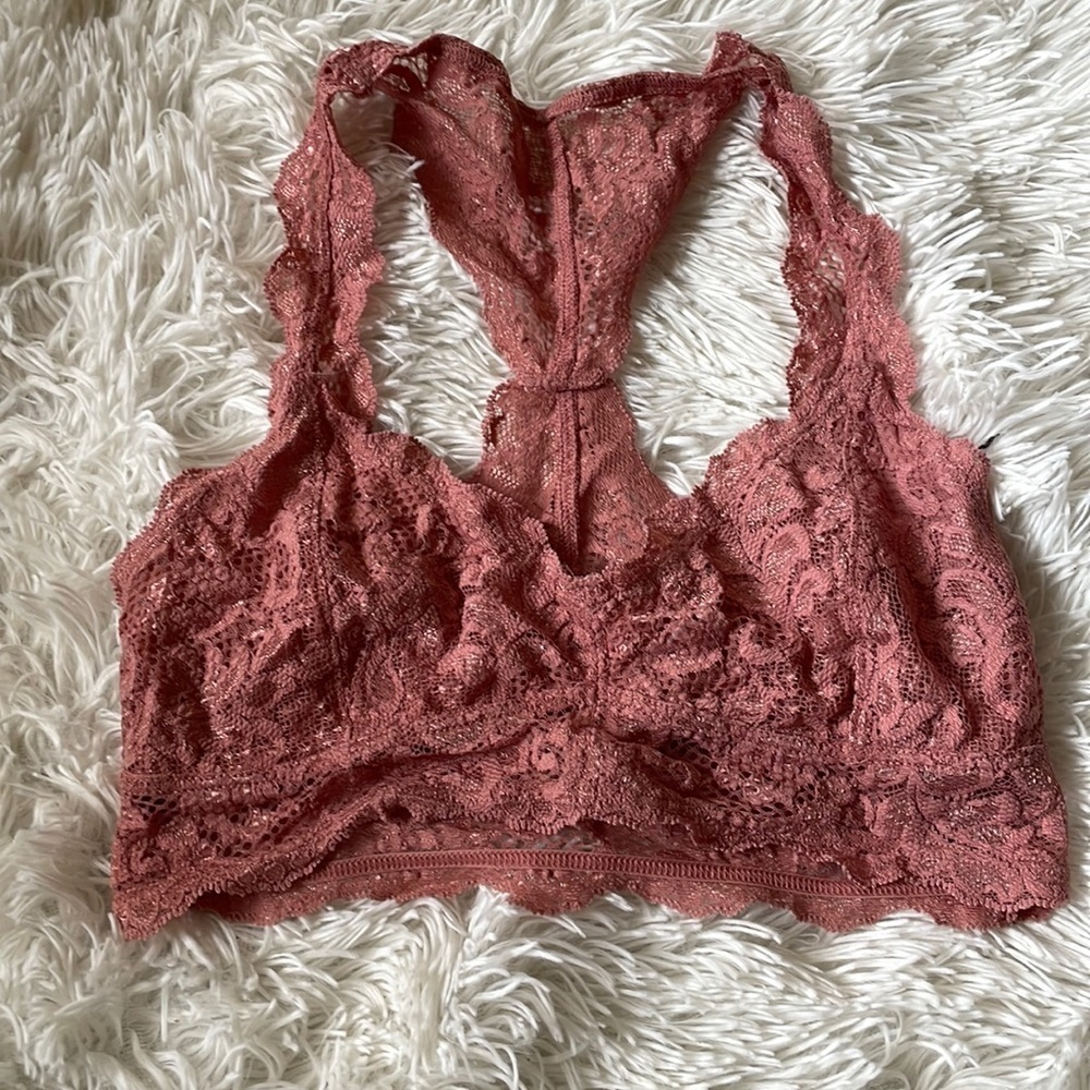 Express Pink Lace Racerback Bralette